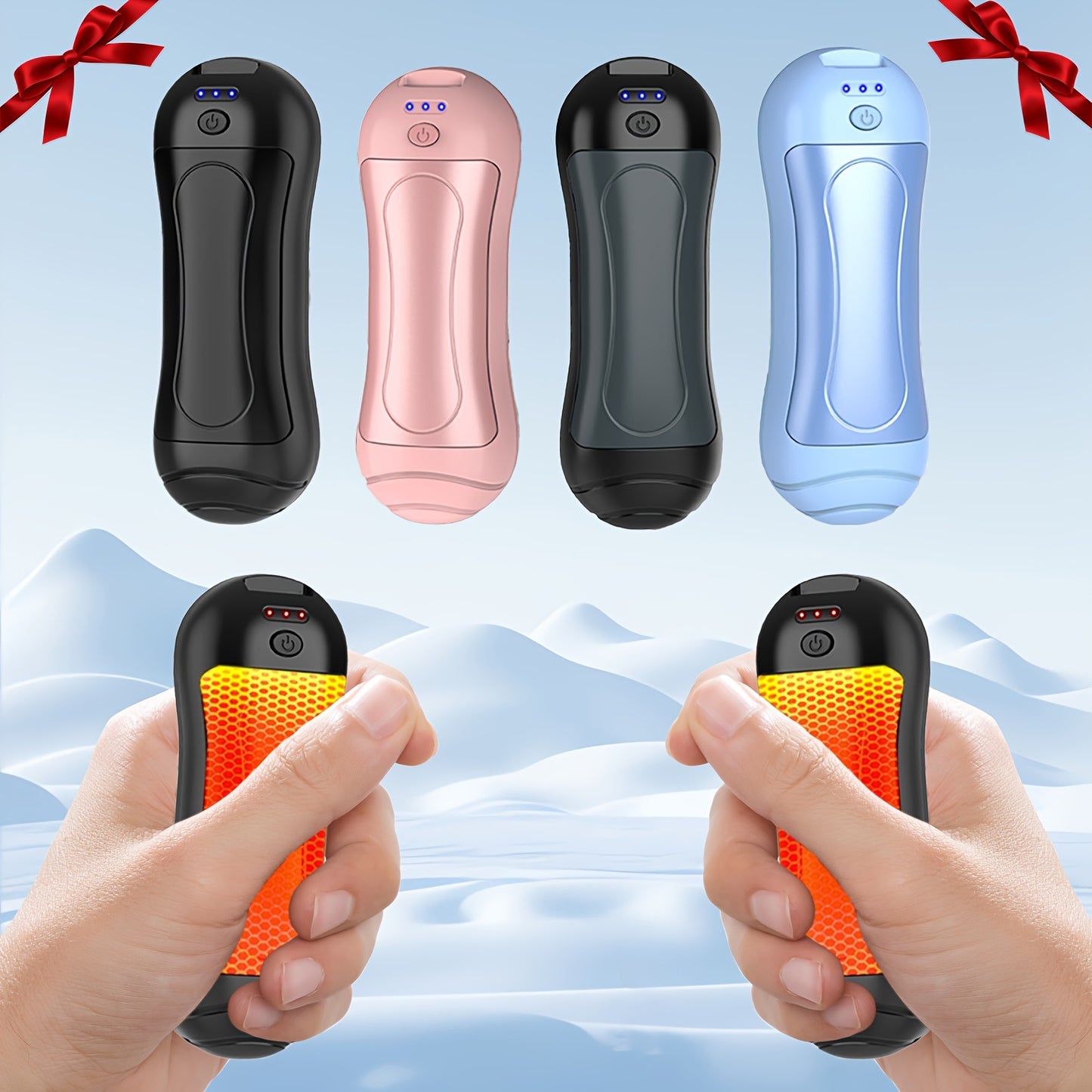 AISITIN 2-in-1 Magnetic Rechargeable Hand Warmer, 2 Counts, 3 Temperature Control Pocket-Size Electric Hand Warmer, Perfect For Winter Outdoor Sports, Skiing & Camping, Ideal Gift For Thanksgiving & Christmas