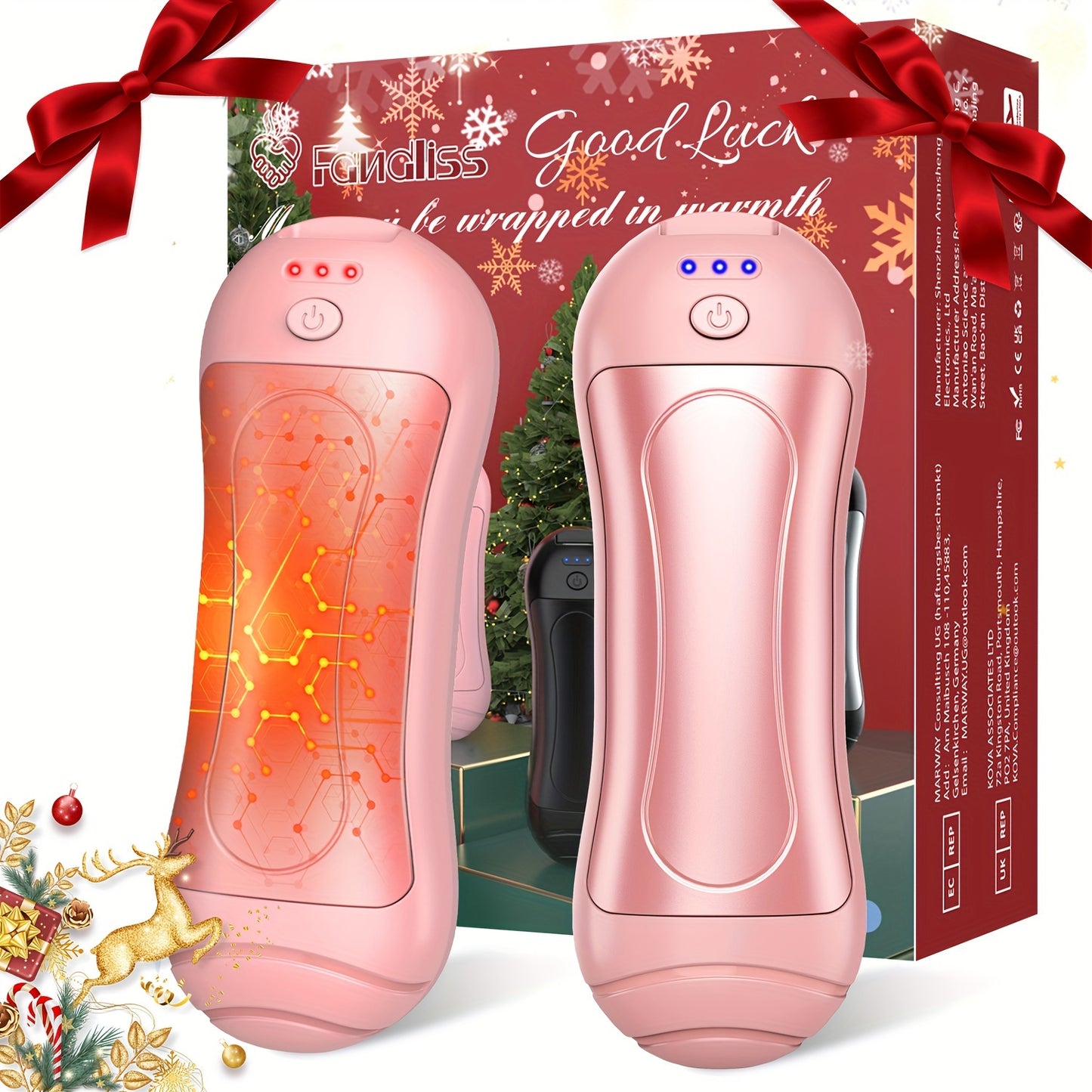 AISITIN 2-in-1 Magnetic Rechargeable Hand Warmer, 2 Counts, 3 Temperature Control Pocket-Size Electric Hand Warmer, Perfect For Winter Outdoor Sports, Skiing & Camping, Ideal Gift For Thanksgiving & Christmas