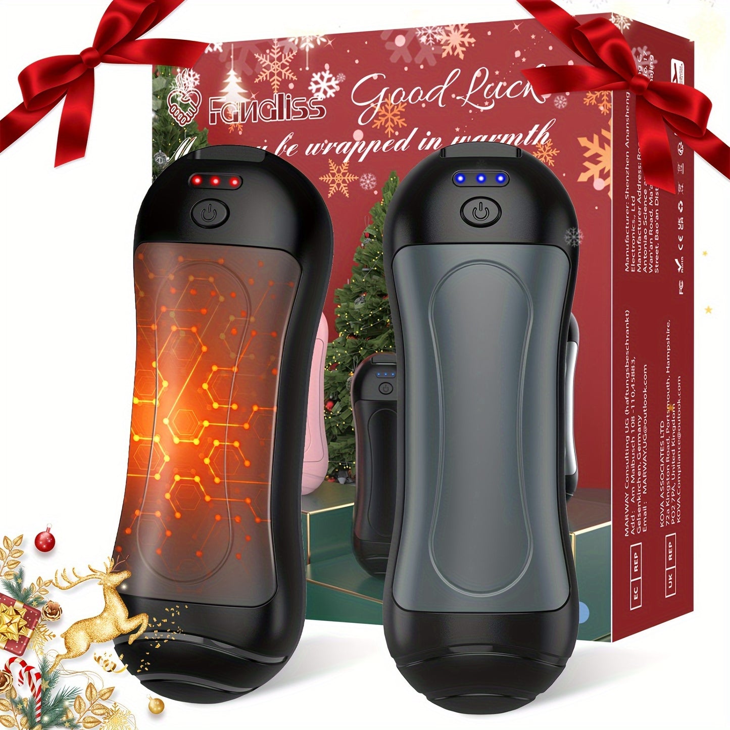 AISITIN 2-in-1 Magnetic Rechargeable Hand Warmer, 2 Counts, 3 Temperature Control Pocket-Size Electric Hand Warmer, Perfect For Winter Outdoor Sports, Skiing & Camping, Ideal Gift For Thanksgiving & Christmas