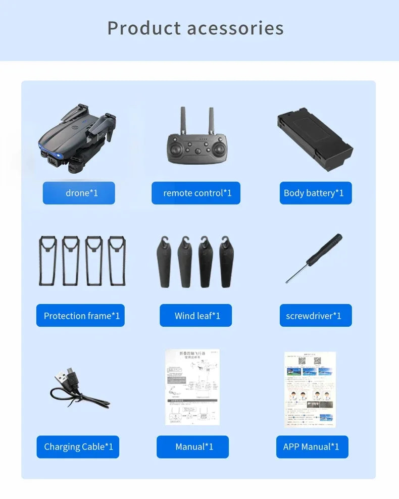 Foldable 4K Camera Drone 2025 with HD Lens