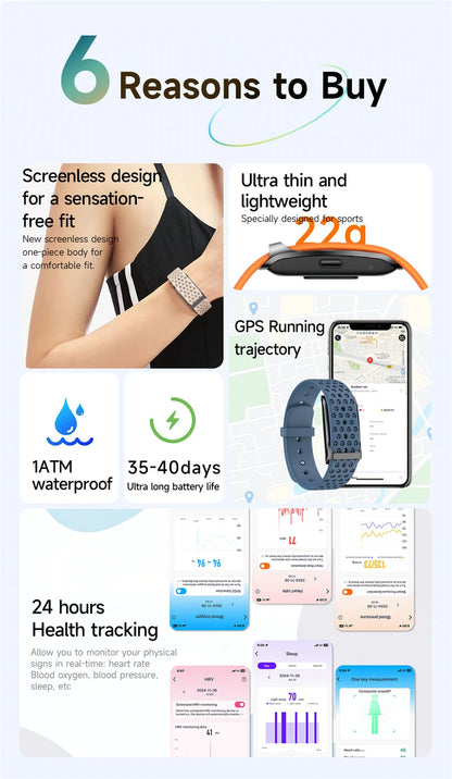 Smart Fitness Band – Heart Rate & Blood Pressure Monitor, Waterproof