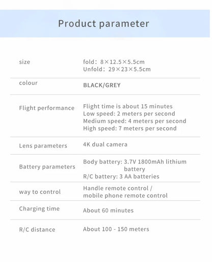 Foldable 4K Camera Drone 2025 with HD Lens