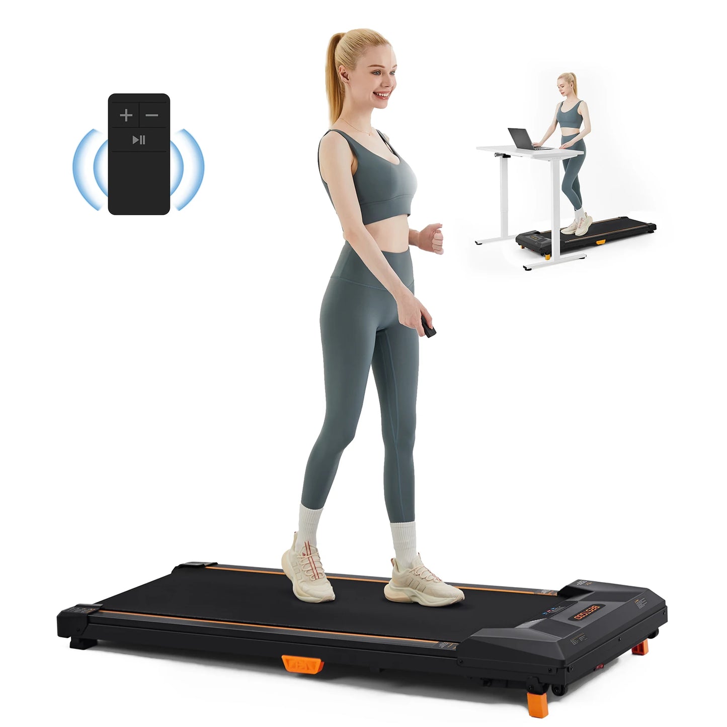 3 in 1 Under-Desk Treadmill – Portable Home Fitness, Adjustable Incline, Quiet Motor