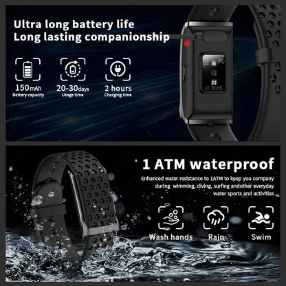 Smart Fitness Band – Heart Rate & Blood Pressure Monitor, Waterproof
