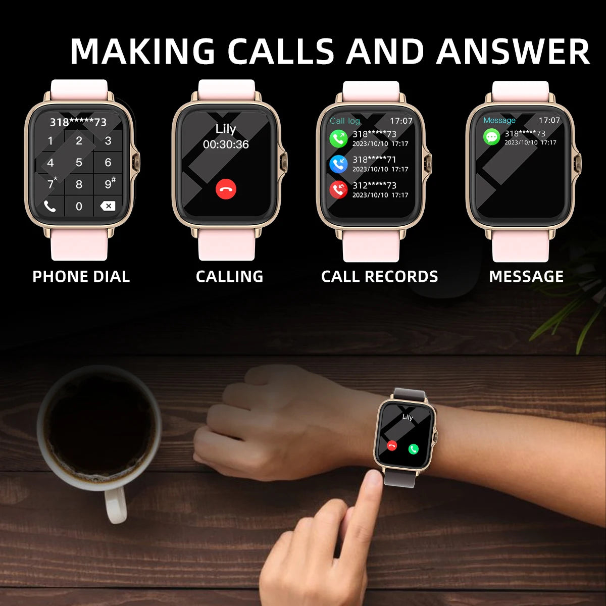 Smartwatch – Waterproof Fitness Tracker for Men & Women