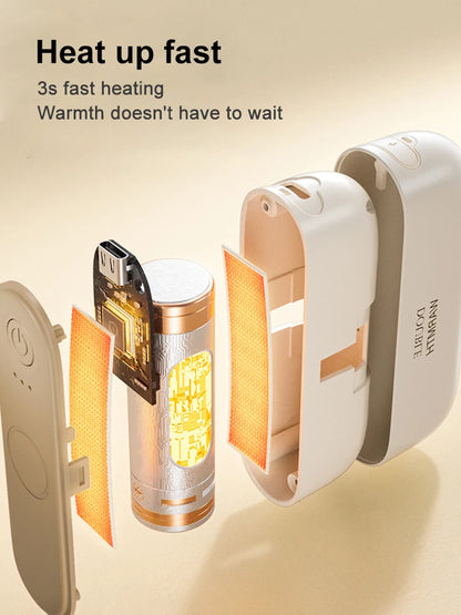 2025 New Magnetic Hand Warmers 2 in 1 Rechargeable Portable Mini Handwarmers Long Lastin Safe Heating Warmer PocketHeater Winter