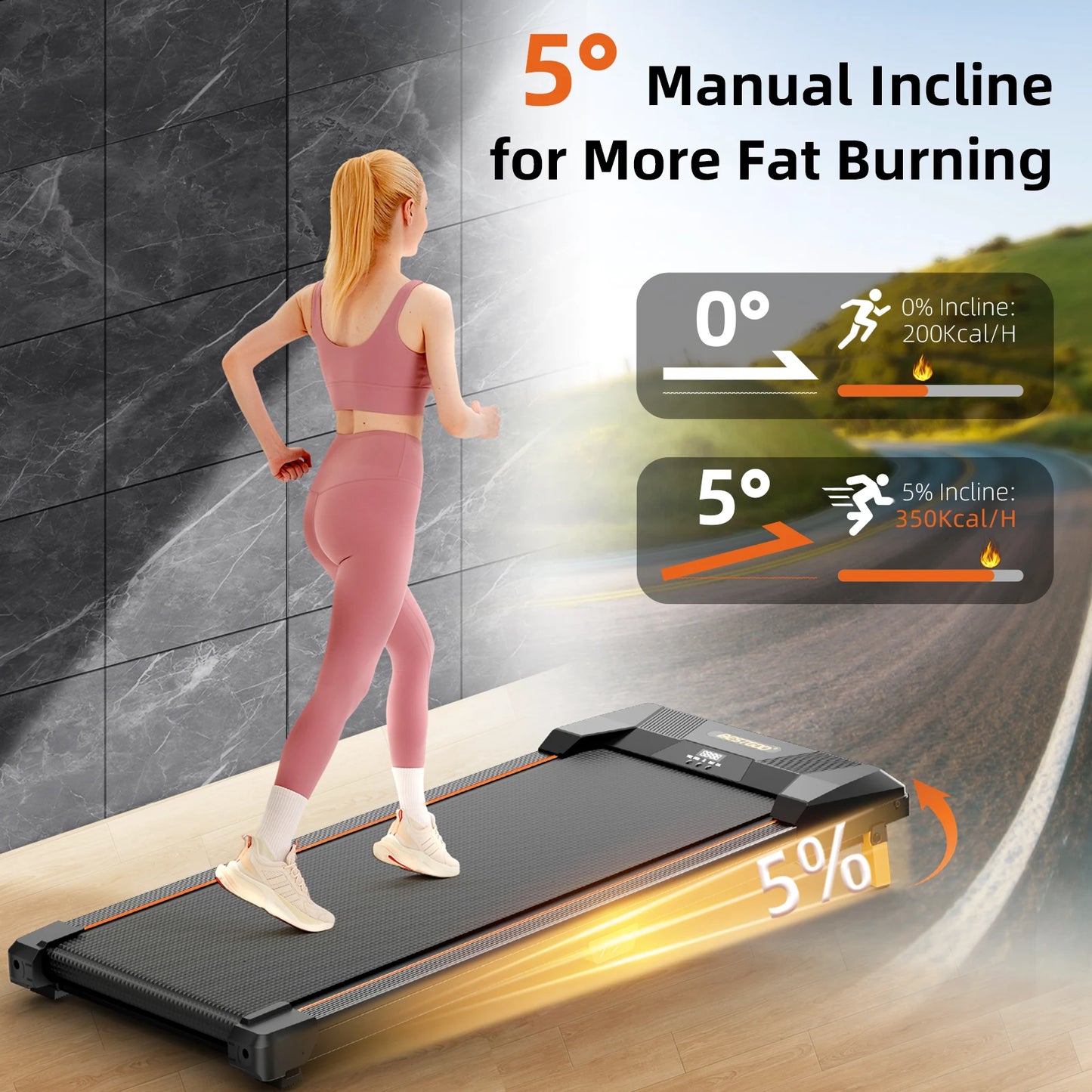3 in 1 Under-Desk Treadmill – Portable Home Fitness, Adjustable Incline, Quiet Motor