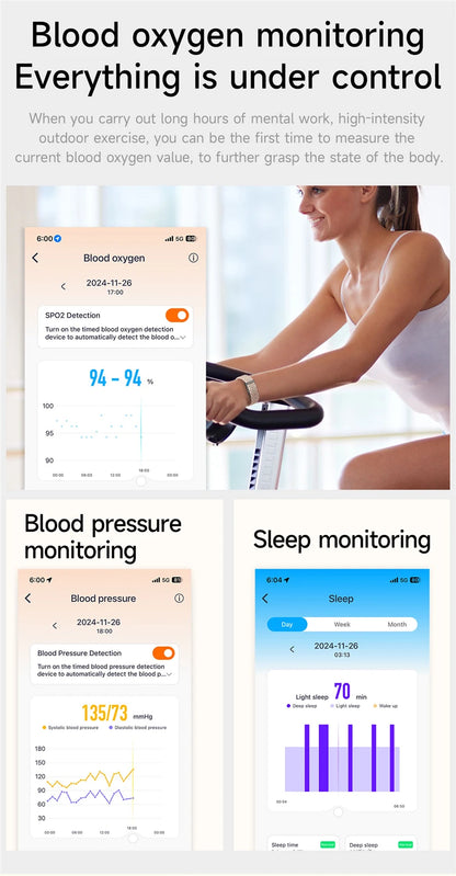 Smart Fitness Band – Heart Rate & Blood Pressure Monitor, Waterproof