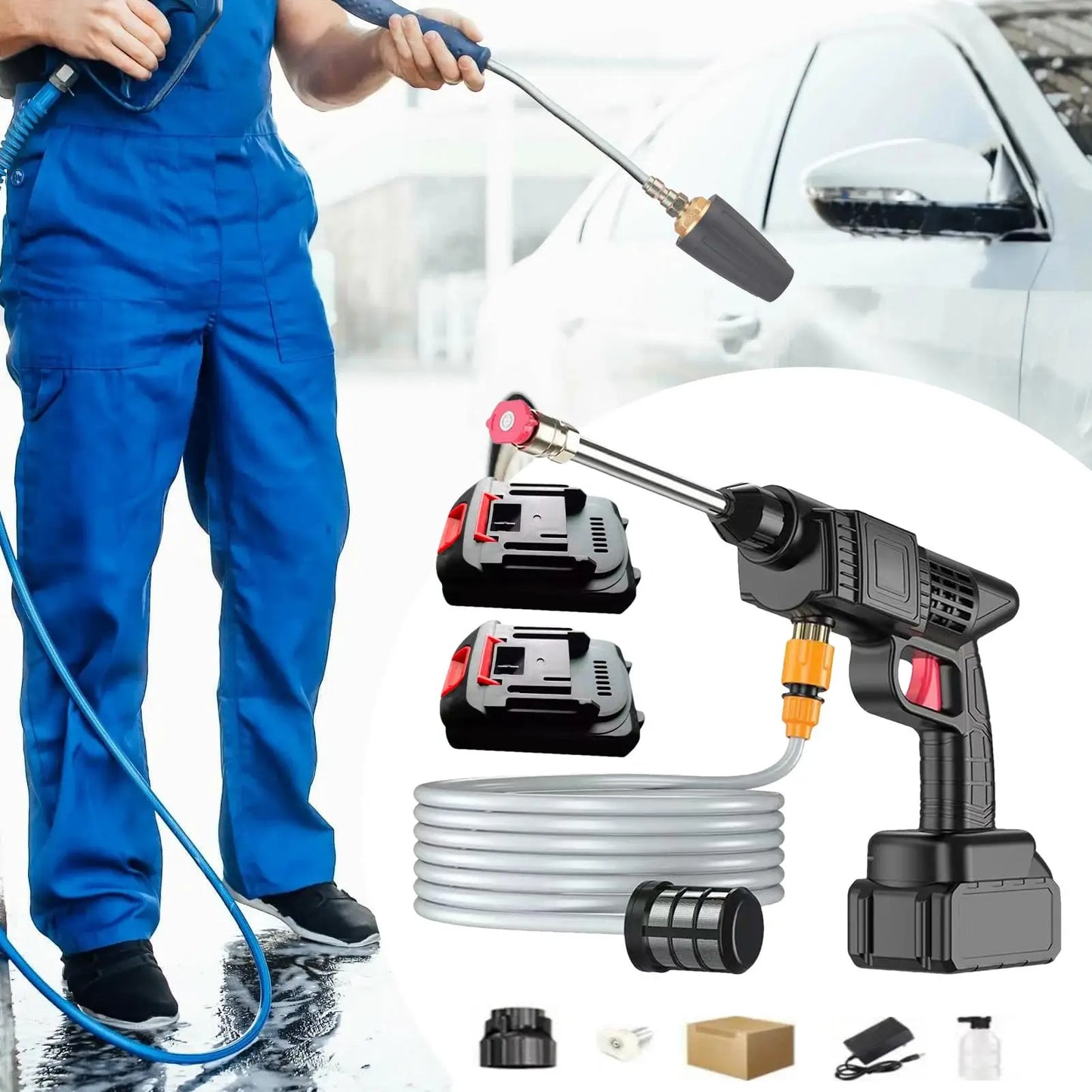 Cordless High-Pressure Washer – Portable Electric Cleaner for Car, Garden & Home