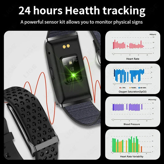 Smart Fitness Band – Heart Rate & Blood Pressure Monitor, Waterproof