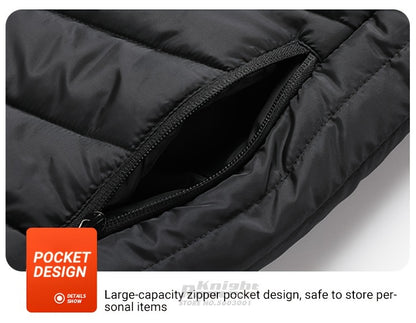 Men's 15 Areas Heated Vest, (Battery Pack Not Included) Active Mid Stretch Zip Up Sleeveless Jacket For Outdoor Fall Winter