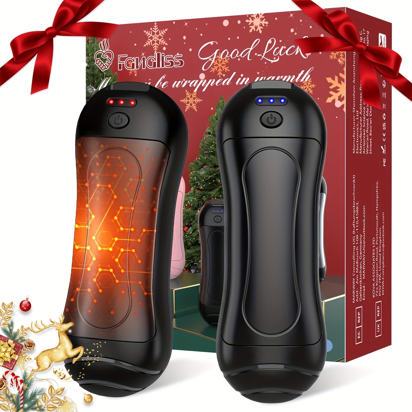 AISITIN 2-in-1 Magnetic Rechargeable Hand Warmer, 2 Counts, 3 Temperature Control Pocket-Size Electric Hand Warmer, Perfect For Winter Outdoor Sports, Skiing & Camping, Ideal Gift For Thanksgiving & Christmas