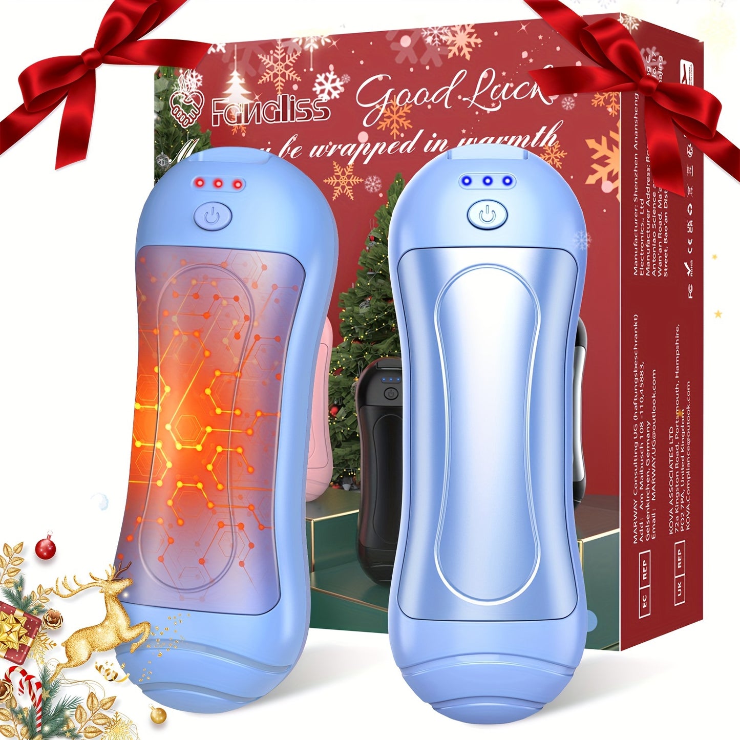 AISITIN 2-in-1 Magnetic Rechargeable Hand Warmer, 2 Counts, 3 Temperature Control Pocket-Size Electric Hand Warmer, Perfect For Winter Outdoor Sports, Skiing & Camping, Ideal Gift For Thanksgiving & Christmas